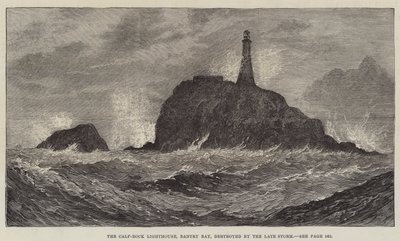 Il faro di Calf-Rock, Bantry Bay, distrutto dalla recente tempesta da John Gilbert